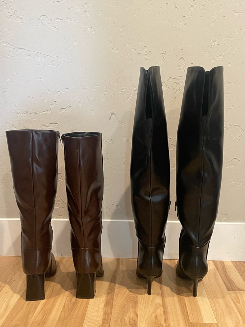 NWOT size 9 Women’s Over the knee boots- Black & Knee-High Boots in Dark Brown. - Picture 3 of 4